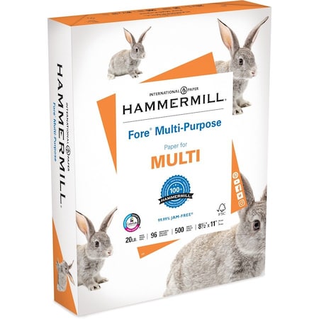 Hammermill Printer Paper, 20lb Fore Multipurpose, 96 Bright, 8.5x11, 1 Ream, 500 Sheets PK500 HAM103267RM